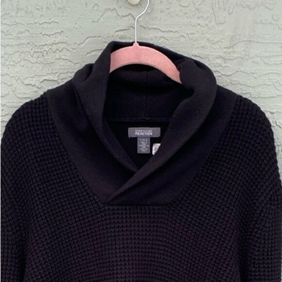 Kenneth Cole Reaction Waffle-Knit Shawl-collar Sweater Sz L - Picture 4 of 8
